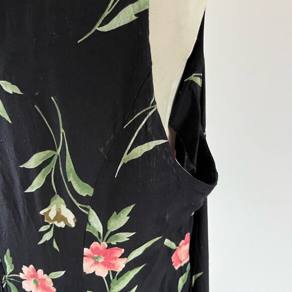 Vtg Y2K 2000s Cimmaron Plus Black Dark Floral Maxi Dress Wmns Sz 16 Cottagecore - Picture 8 of 11